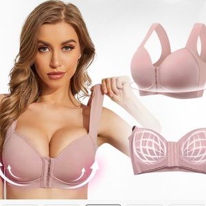2 PACK Seamless Front Closure Wire-free Push Up Bra-SET OF 2
